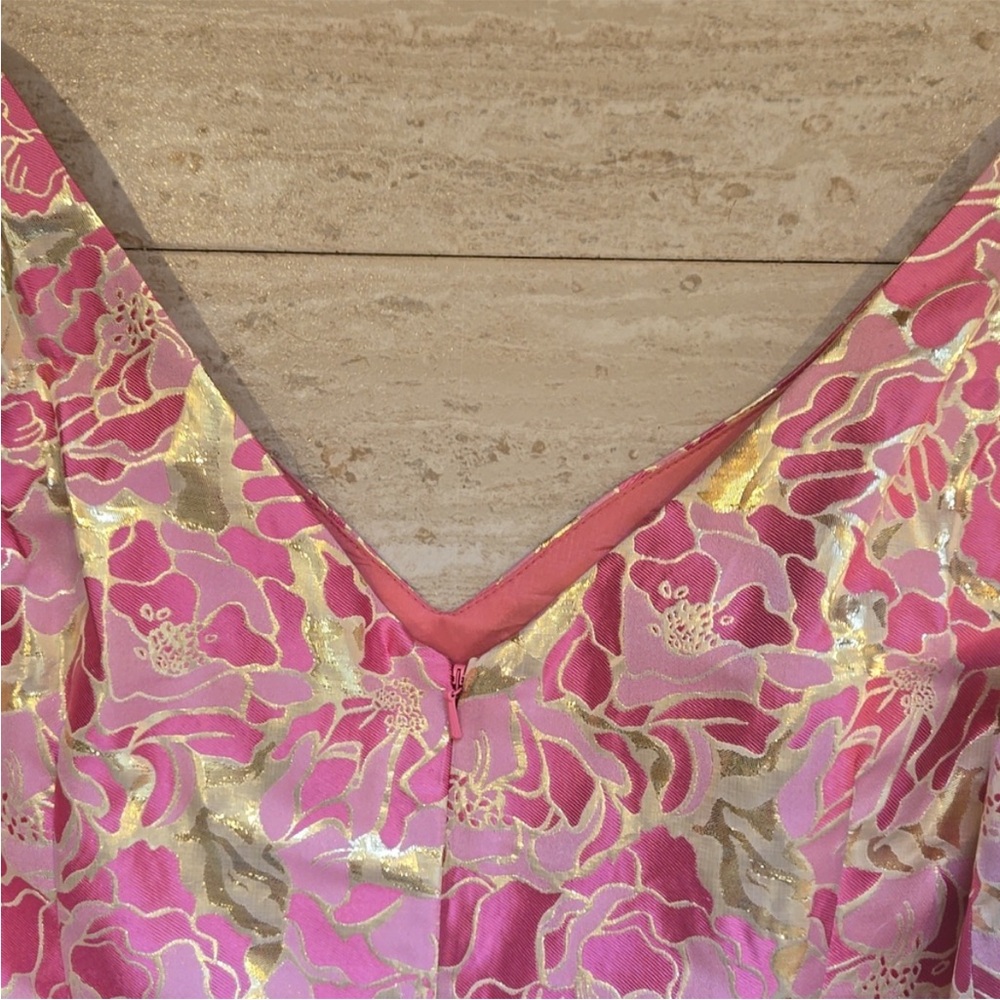 Floral Pink Sleeveless Dress - Picture 5 of 6